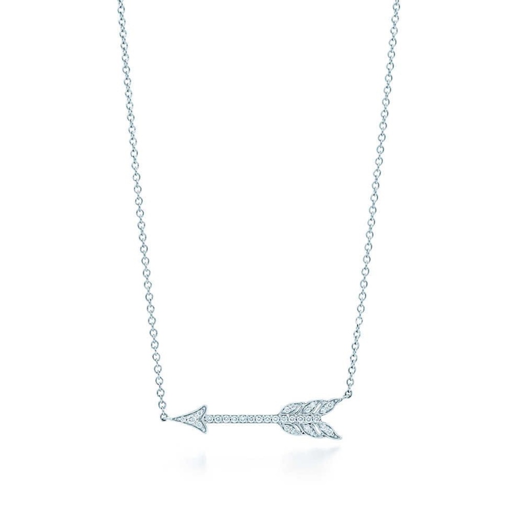 Tiffany Platinum Diamond Arrow Necklace
